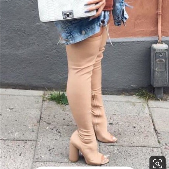 Fashion Nova Shoes - Brand new Lycra thigh high boots